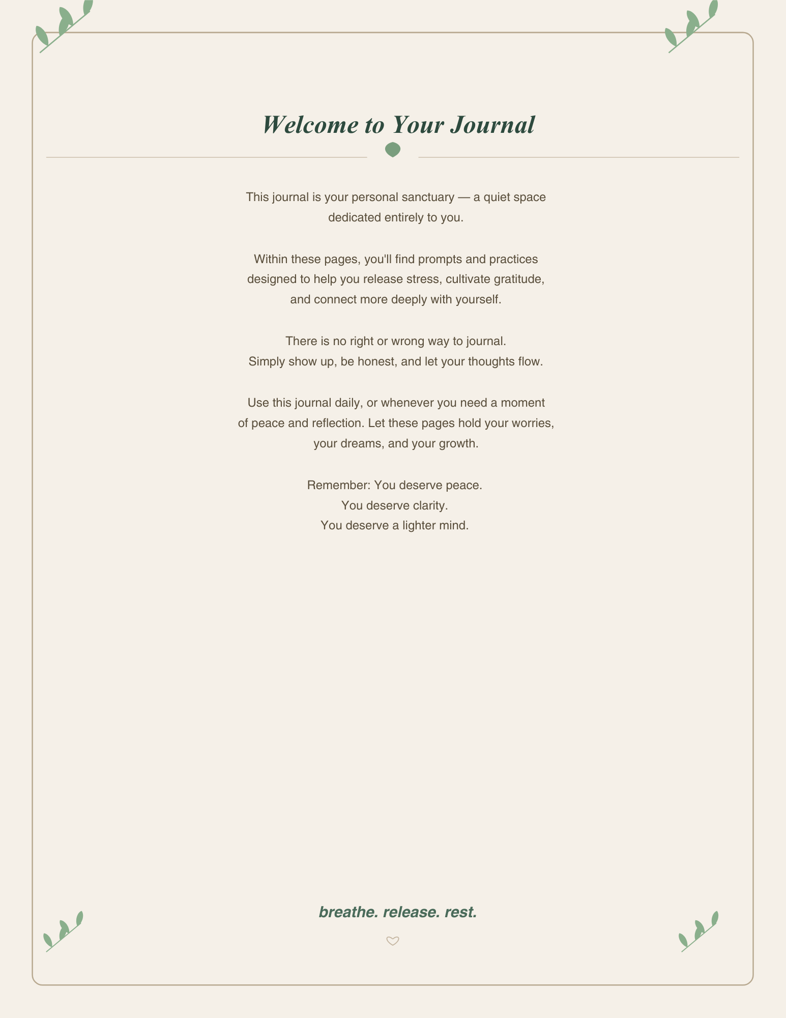 Let That Stress Go - a self reflection journal to maintain and understand your mind , body , and soul ✨